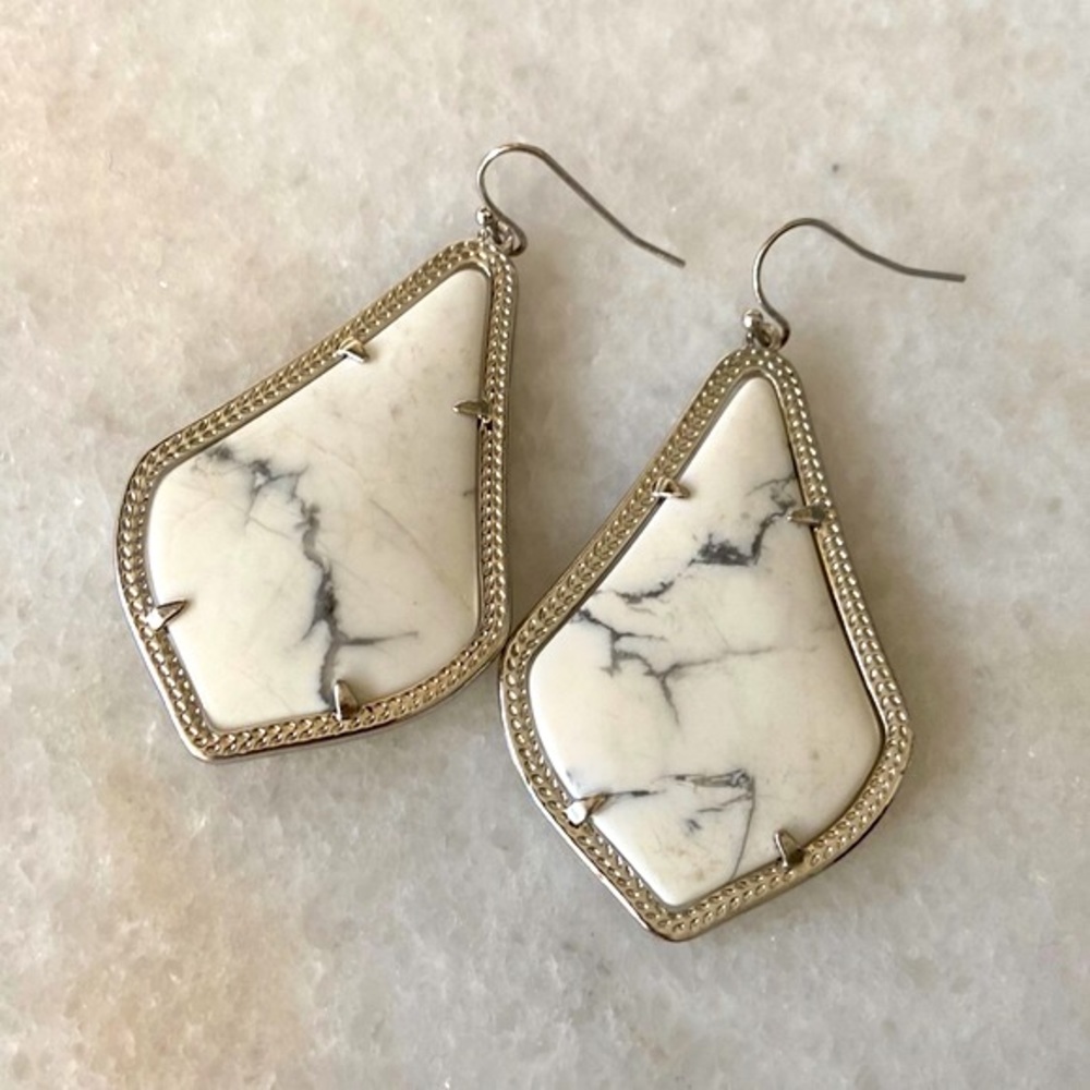 Kendra Scott White and Silver Earrings